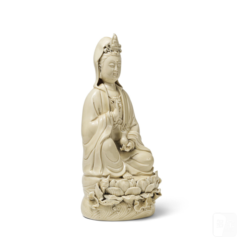 二十世紀 白釉觀音像 | STATUETTE DE GUANYIN EN PORCELAINE BLANC DE CHINE - 图10
